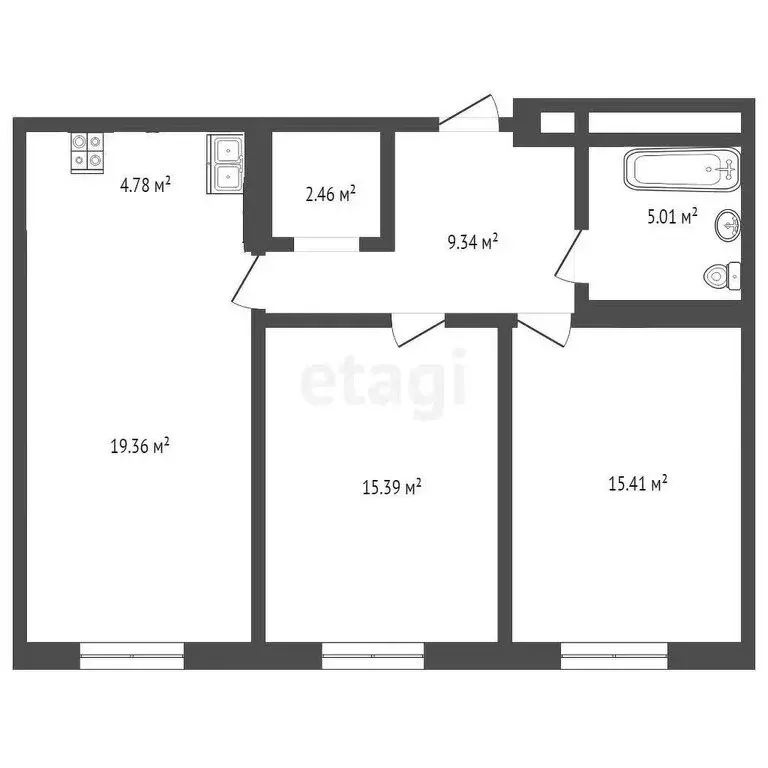 2-комнатная квартира: Тюмень, улица Николая Машарова, 8 (72 м) - Фото 1