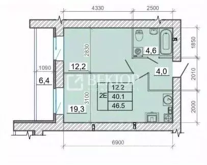 2-к кв. Ивановская область, Иваново просп. Шереметевский, 94А (46.0 м) - Фото 2