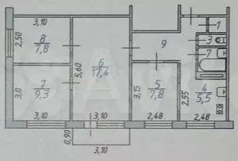 4-к. квартира, 62 м, 3/5 эт. - Фото 0