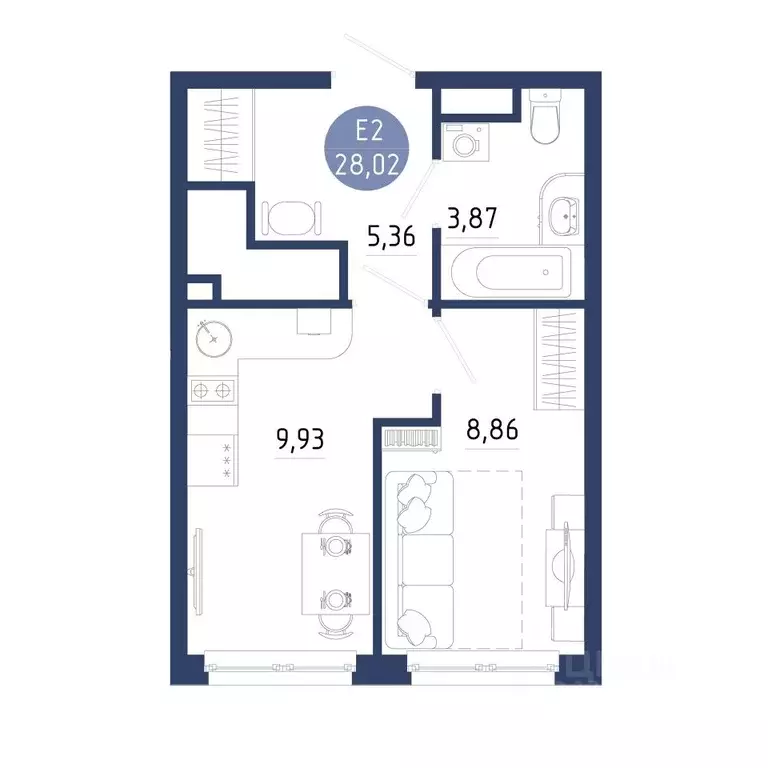 1-к кв. Рязанская область, Рязанский муниципальный округ, с. Дядьково ... - Фото 0