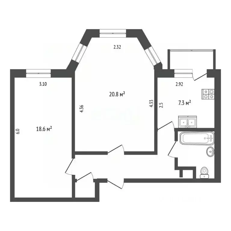 2-к кв. Москва ул. Космонавта Волкова, 5К1 (59.0 м) - Фото 2