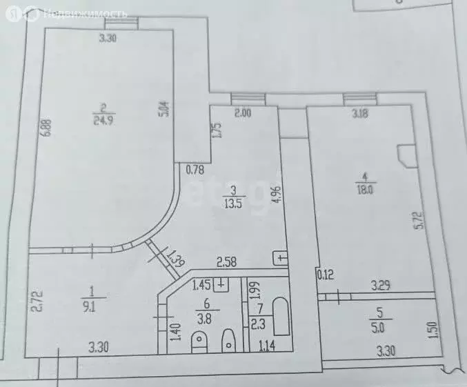 2-комнатная квартира: Барнаул, Молодёжная улица, 41 (77 м) - Фото 0
