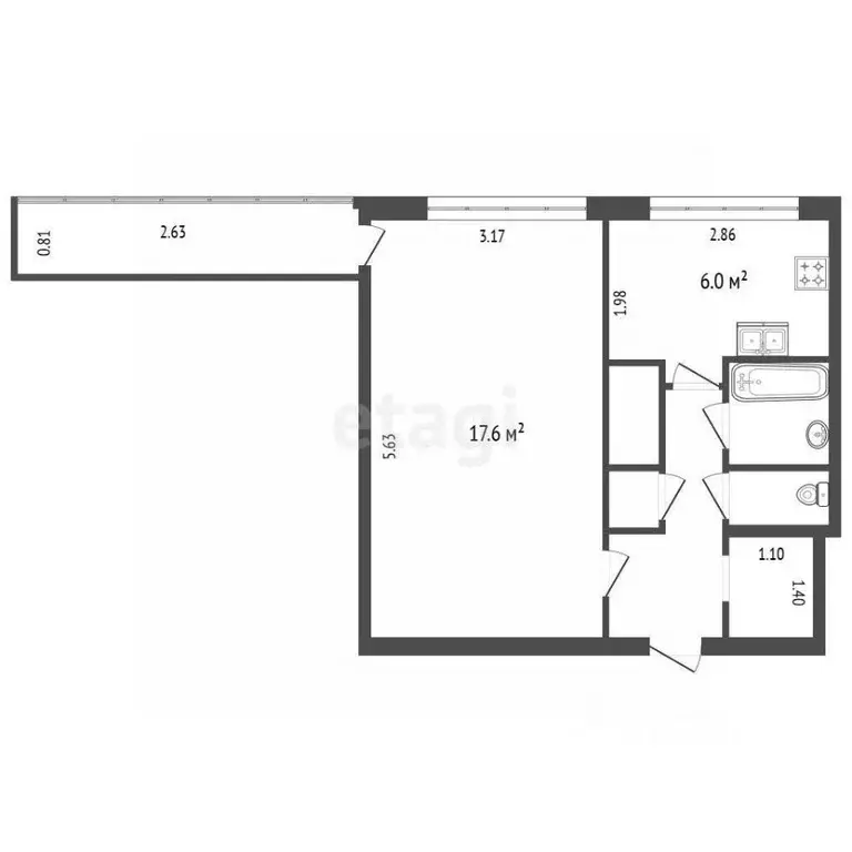 1-к кв. Санкт-Петербург Поэтический бул., 9 (32.9 м) - Фото 1