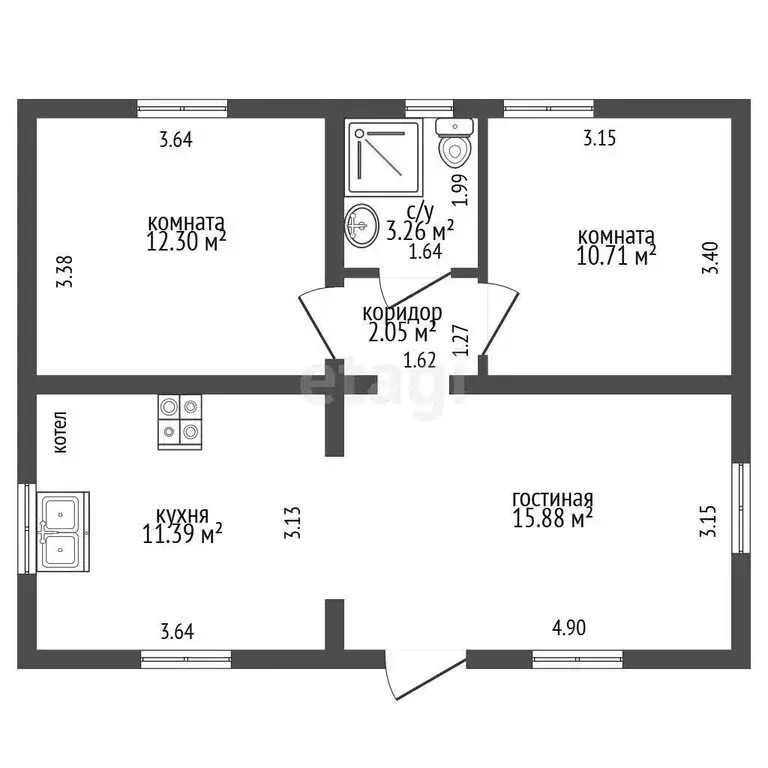 Дом в село Стрелецкое, Яблочная улица (55.3 м) - Фото 2
