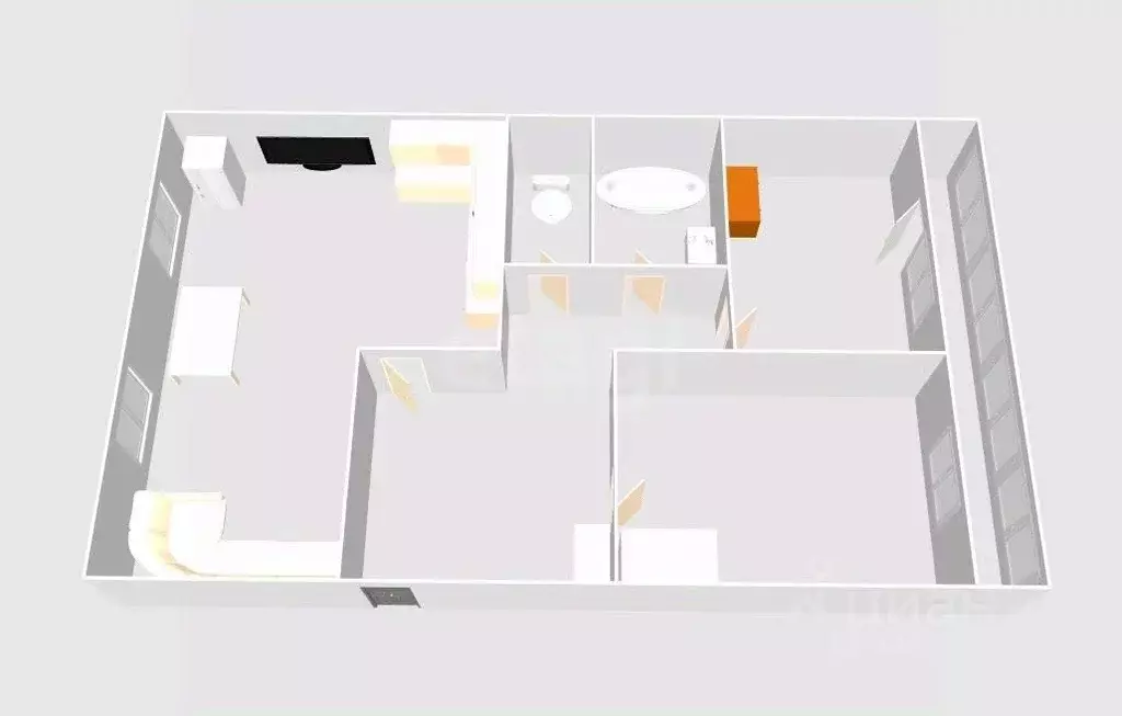 3-к кв. Сахалинская область, Холмск Капитанская ул., 5 (64.5 м) - Фото 1