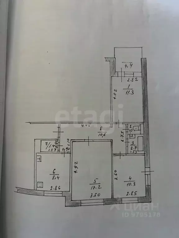 3-к кв. Татарстан, Казань ул. Рихарда Зорге, 90 (62.9 м) - Фото 1