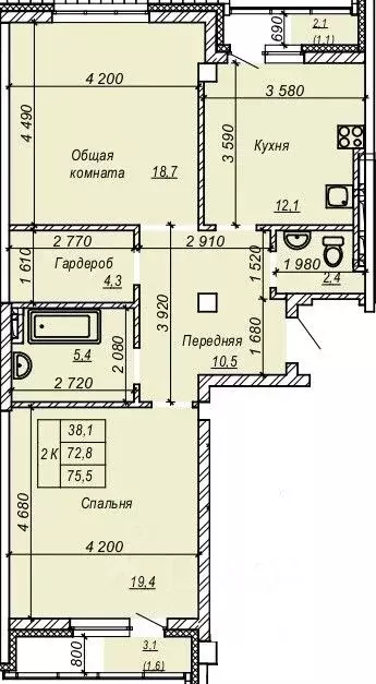 2-к кв. новосибирская область, новосибирск затулинский жилмассив, ул. . - Фото 0