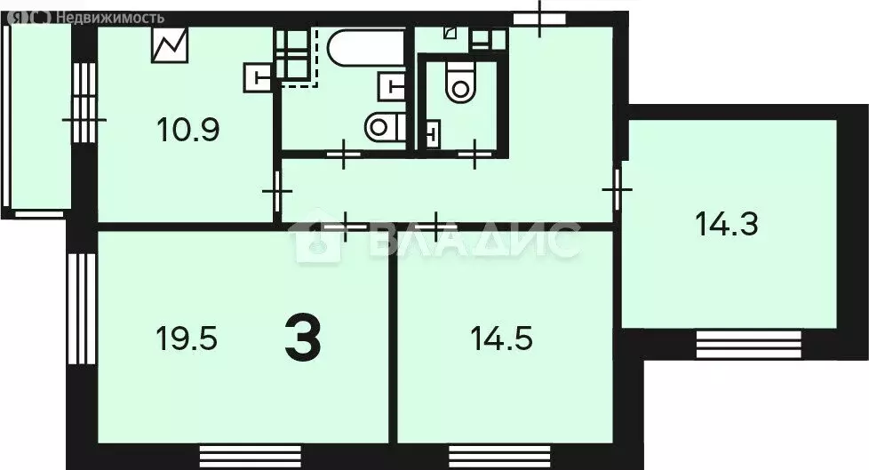 3-комнатная квартира: Москва, улица Речников, 22 (76.7 м) - Фото 0