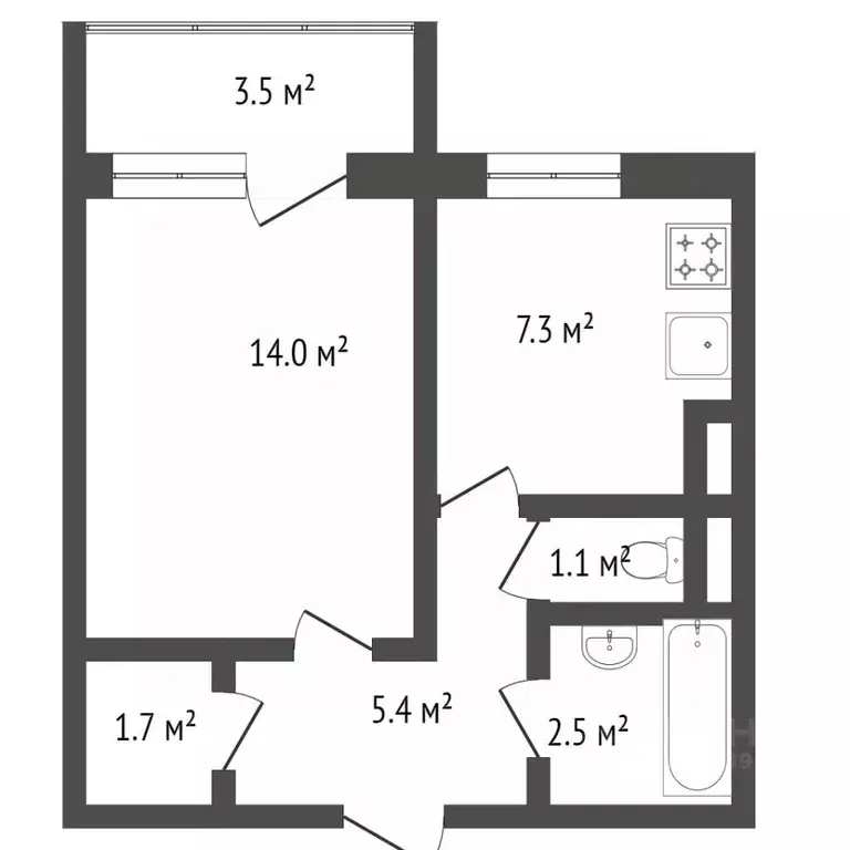 1-к кв. Ханты-Мансийский АО, Ханты-Мансийск ул. Анны Коньковой, 2 ... - Фото 2