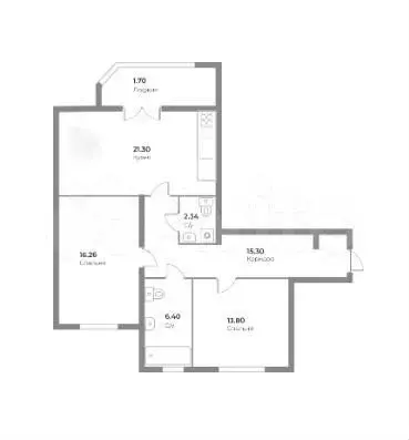 2-к. квартира, 78,5 м, 2/4 эт. - Фото 1