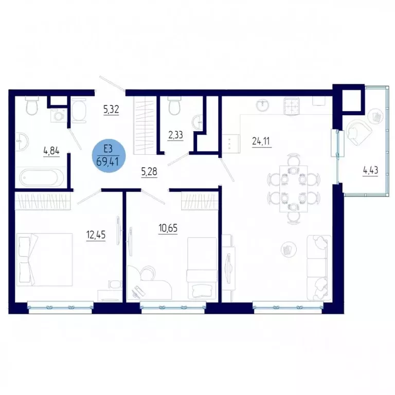 2-к кв. Рязанская область, Рязанский район, Дядьковское с/пос, с. ... - Фото 2