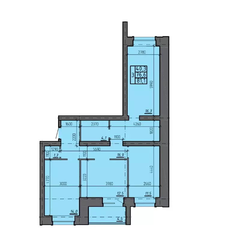 Продаётся 3-к квартира, 81.1 м - Фото 1