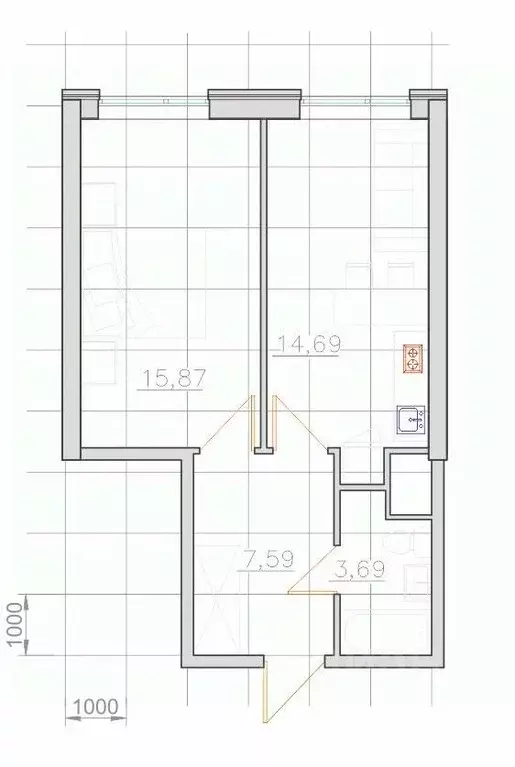 1-к кв. Кабардино-Балкария, Нальчик ул. Ахохова, 100 (42.0 м) - Фото 1