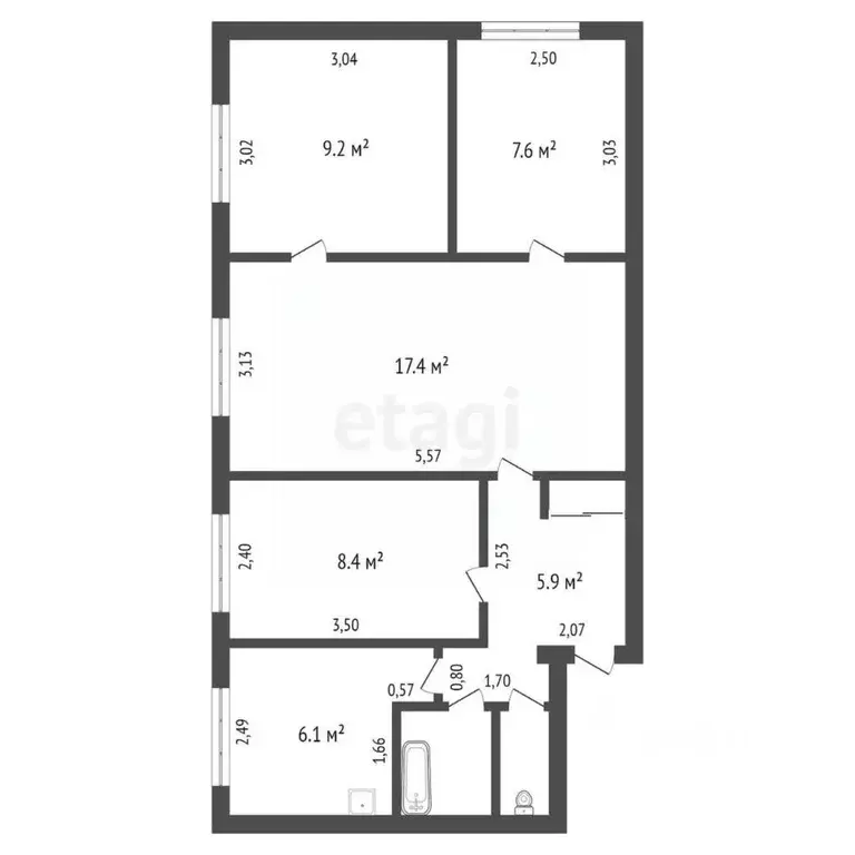 4-к кв. Амурская область, Благовещенский район, с. Чигири Центральная ... - Фото 2