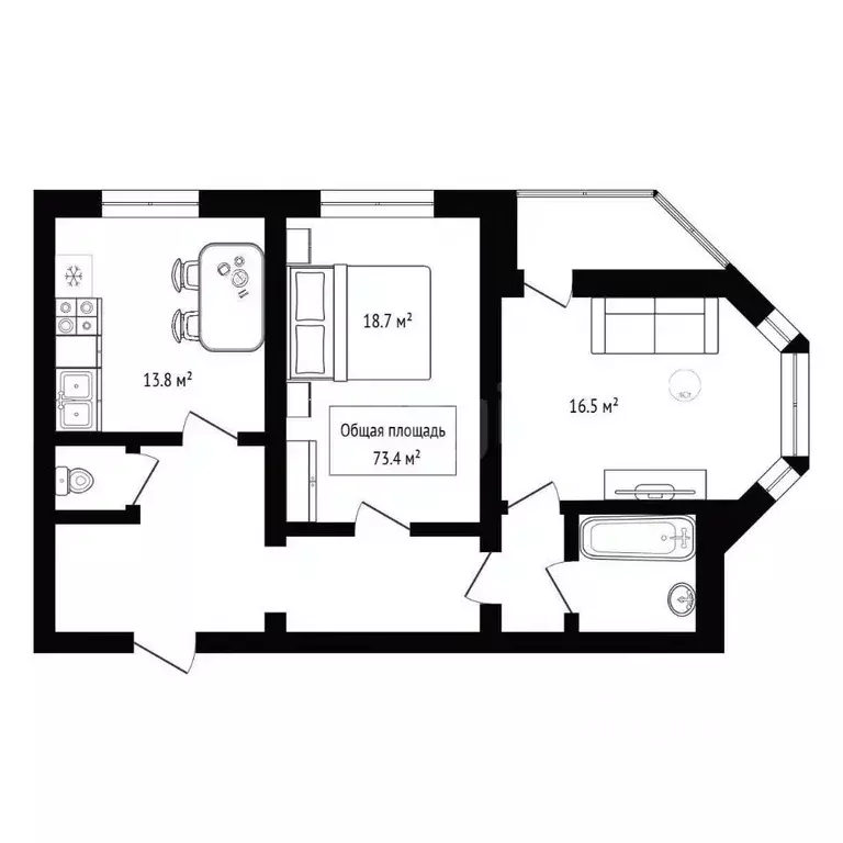 2-к кв. Новосибирская область, Бердск Первомайская ул., 127А (73.4 м) - Фото 2