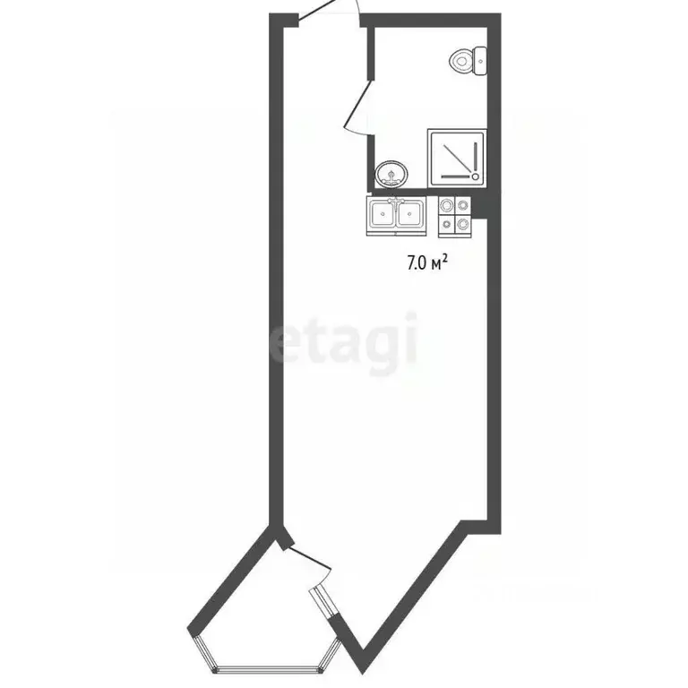 Студия Севастополь ул. Челнокова, 19Ак2 (27.3 м) - Фото 2