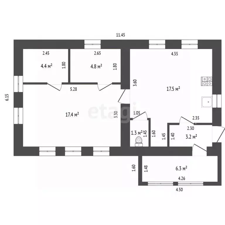 Дом в Башкортостан, Бирск Социалистическая ул. (49 м) - Фото 2