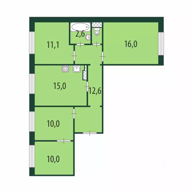 4-к кв. Санкт-Петербург ул. Димитрова, 29К1 (79.1 м) - Фото 2