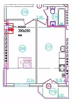 1-комнатная квартира: Шахты, переулок Бродского, 10 (45.86 м) - Фото 0