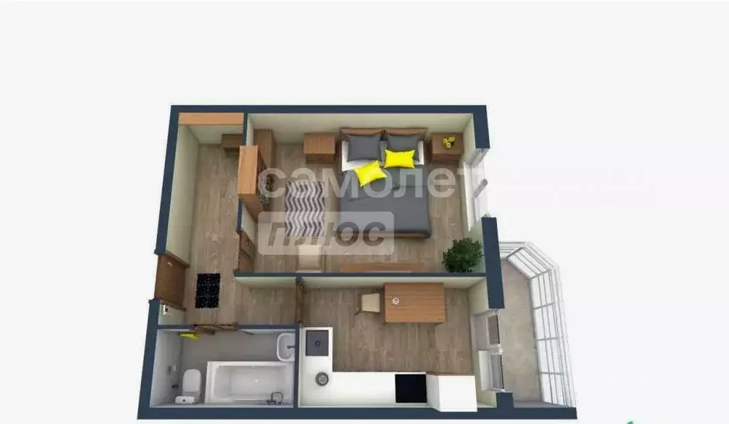 1-к кв. Пензенская область, Заречный Зеленая ул., 10Е (40.2 м) - Фото 2