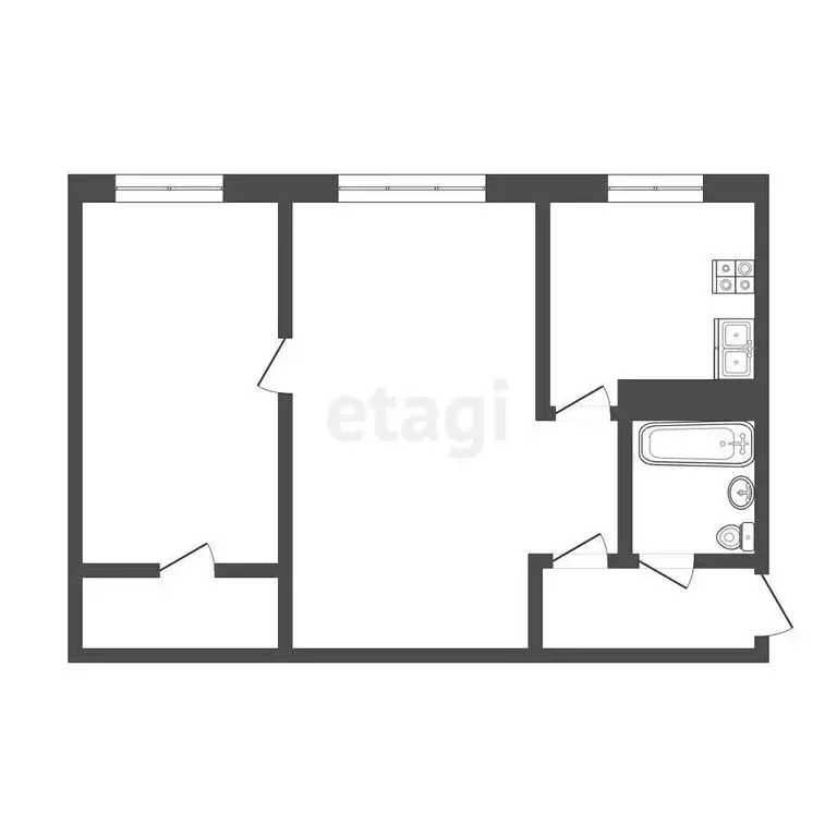 2-комнатная квартира: Белгород, проспект Богдана Хмельницкого, 175 (43 ... - Фото 1