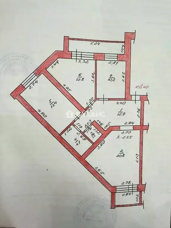 3-к кв. Липецкая область, Данков ул. Мира, 1 (75.0 м) - Фото 2