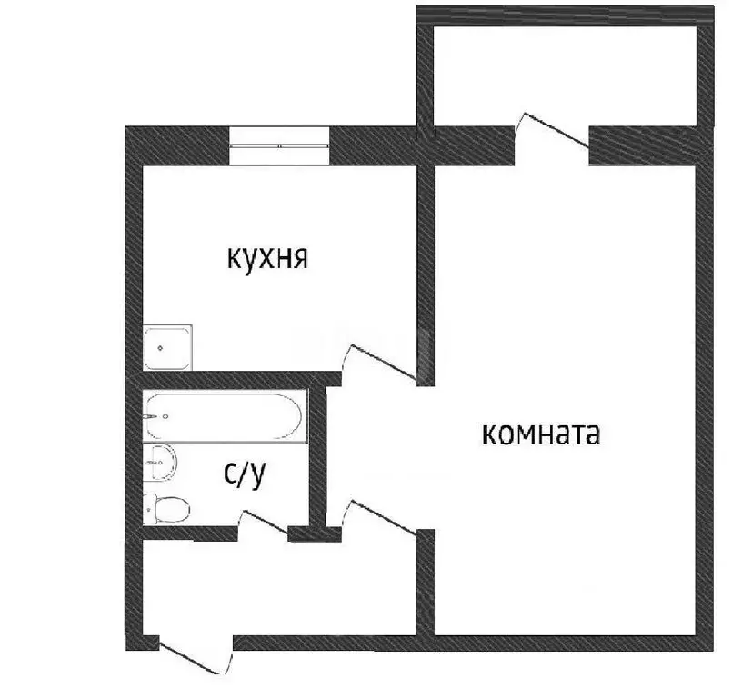 1-комнатная квартира: Курган, улица Куйбышева, 78 (30.5 м) - Фото 1