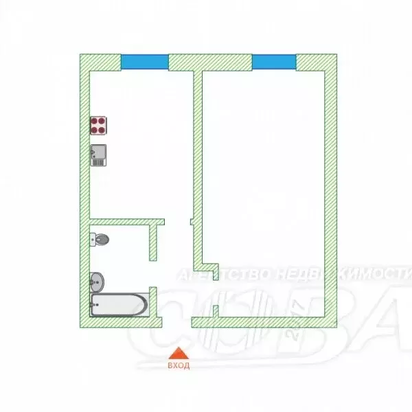 1-комнатная квартира: Тюмень, улица 30 лет Победы, 48 (31 м) - Фото 2