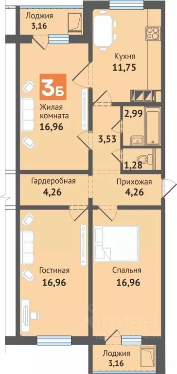 3-к кв. Марий Эл, Медведево городское поселение, Медведево пгт ул. ... - Фото 1