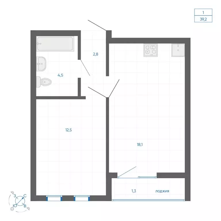 1-комнатная квартира: Екатеринбург, улица Вильгельма де Геннина, 59 ... - Фото 1