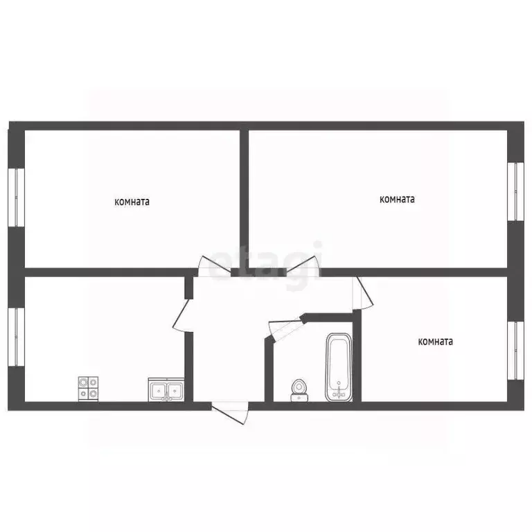 3-к кв. Самарская область, Самара Ново-Садовая ул., 163 (77.6 м) - Фото 1