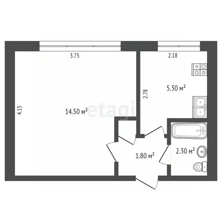 1-к кв. Краснодарский край, Геленджик городской округ, с. ... - Фото 2