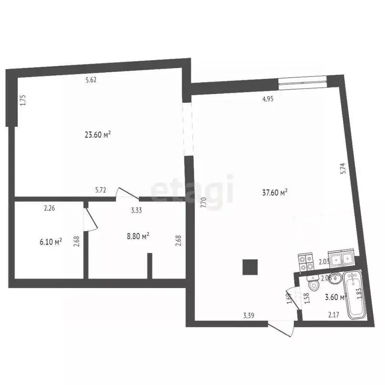 Студия Краснодарский край, Геленджик Крымская ул., 3к1 (79.7 м) - Фото 1