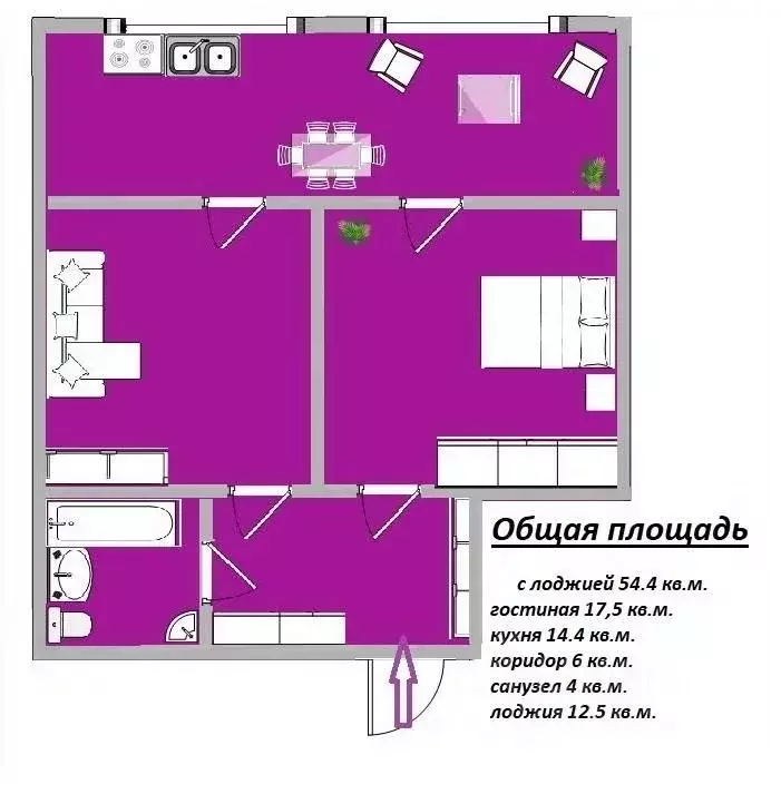 1-к кв. Ставропольский край, Ставрополь ул. Доваторцев, 86/1 (54.4 м) - Фото 1