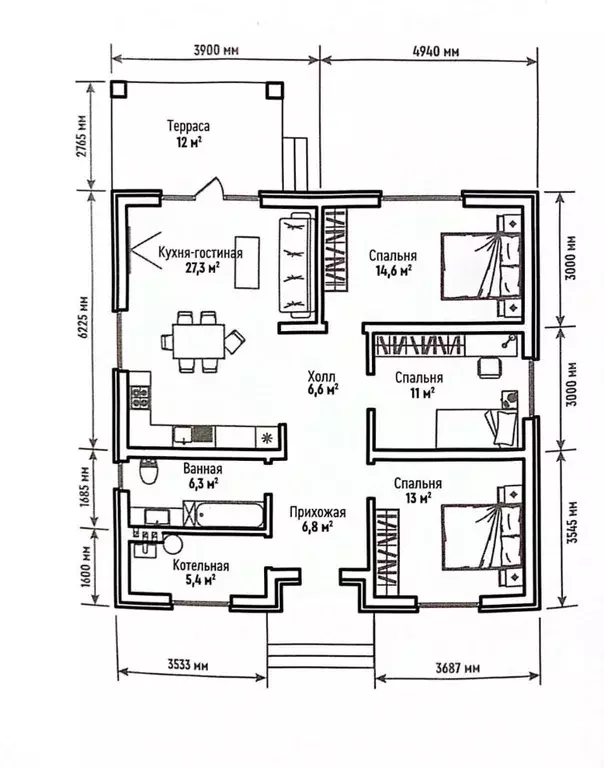 Дом в Адыгея, Тахтамукайский район, Козет аул Шоссейная ул., 2/2 (103 ... - Фото 2