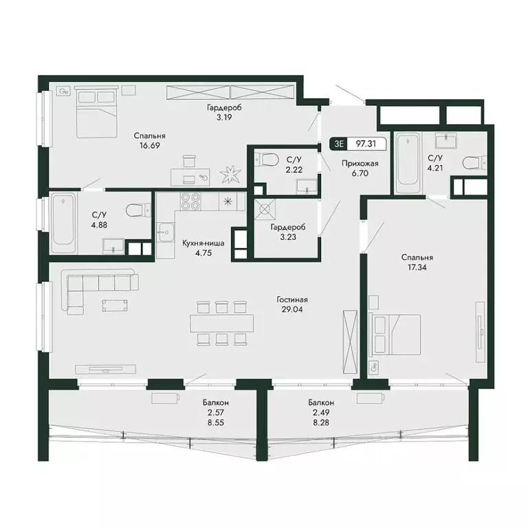 4-к кв. Крым, Алушта  (97.31 м) - Фото 1