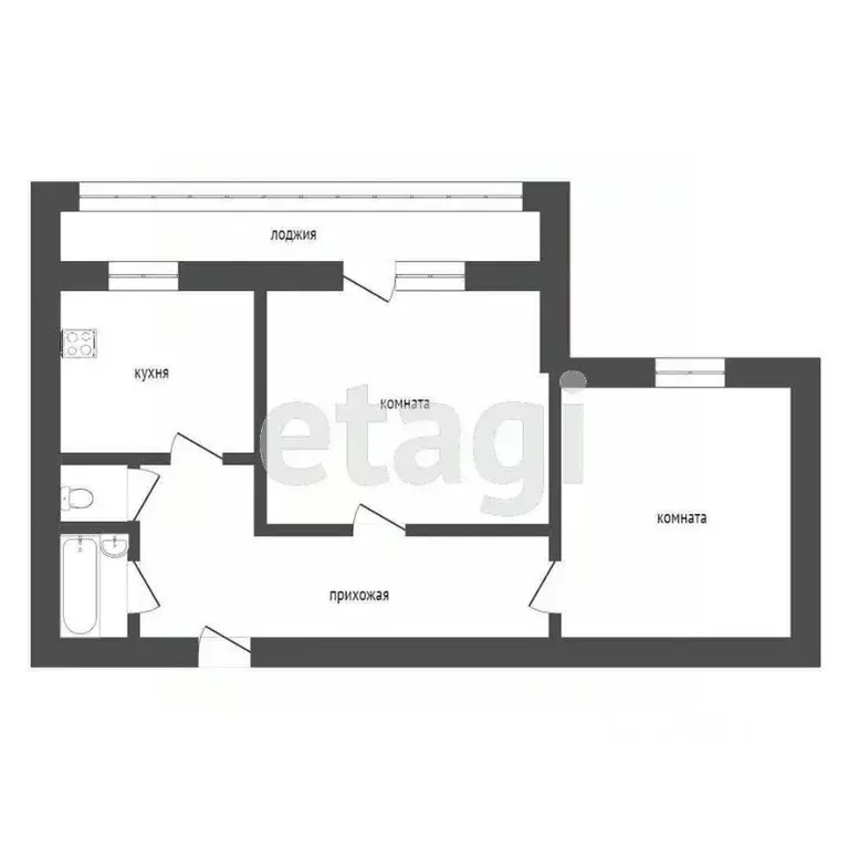 2-к кв. Курганская область, Курган ул. Радионова, 54 (47.8 м) - Фото 1