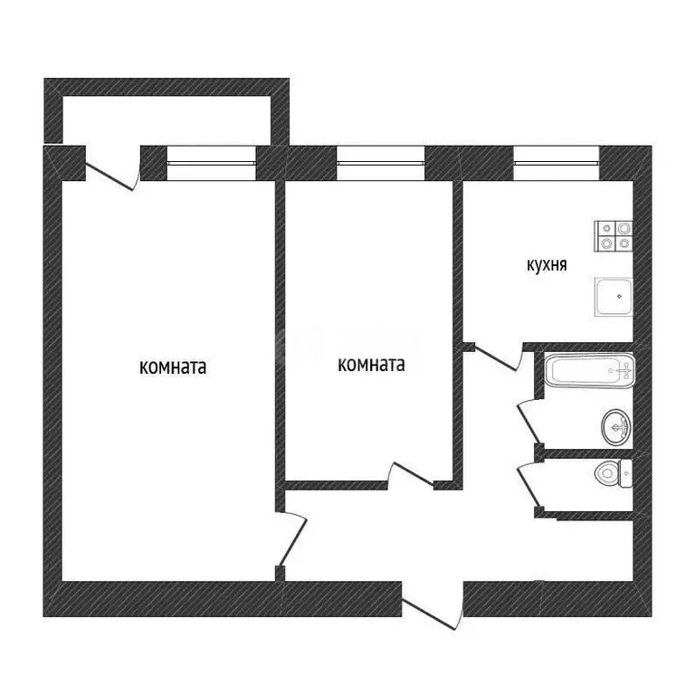 2-комнатная квартира: Кириши, улица Декабристов Бестужевых, 5 (44.6 м) - Фото 1