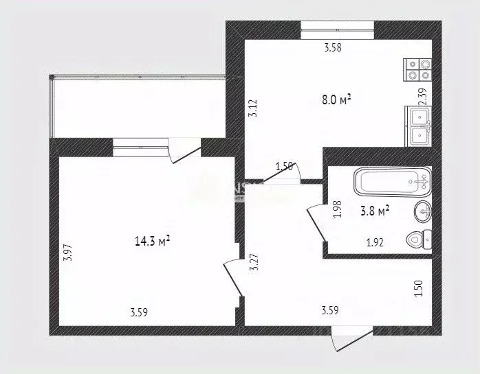 1-к кв. Ямало-Ненецкий АО, Новый Уренгой Энтузиастов мкр, 1 (35.7 м) - Фото 0