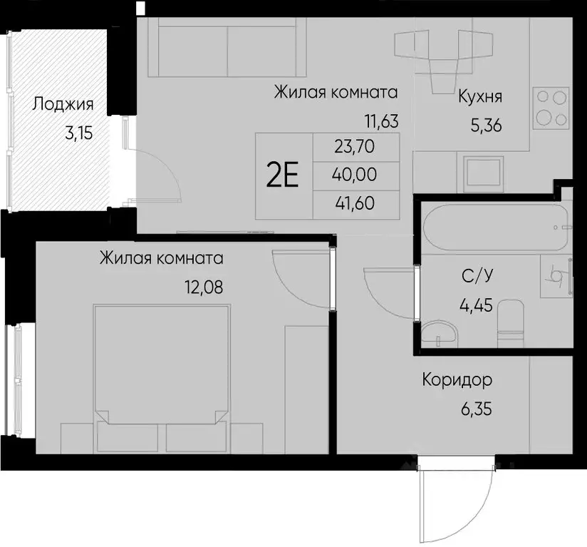 2-к кв. Татарстан, Зеленодольский район, Васильево муниципальное ... - Фото 0