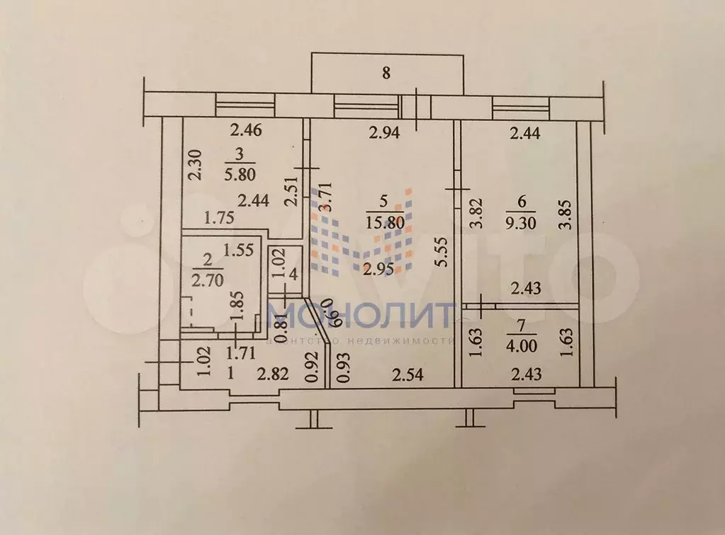 2-к. квартира, 43,9 м, 3/4 эт. - Фото 0