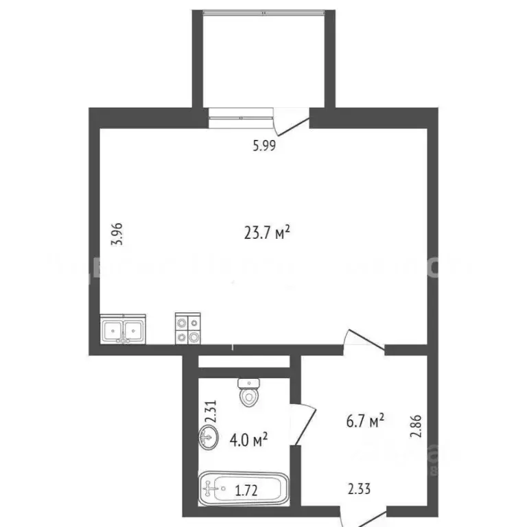 1-к кв. Тюменская область, Тюмень бул. Бориса Щербины, 22 (35.4 м) - Фото 1