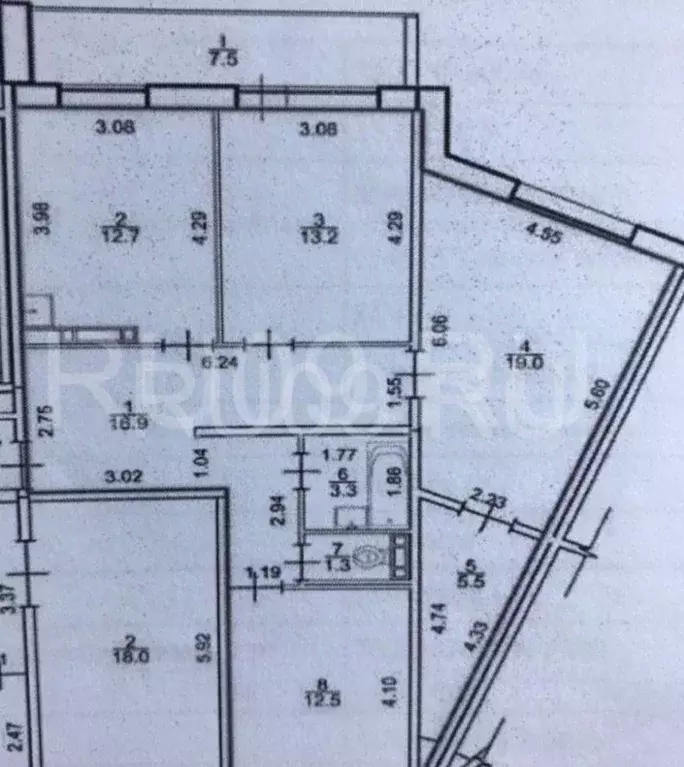 3-к кв. Томская область, Томск ул. Андрея Крячкова, 21 (84.4 м) - Фото 1