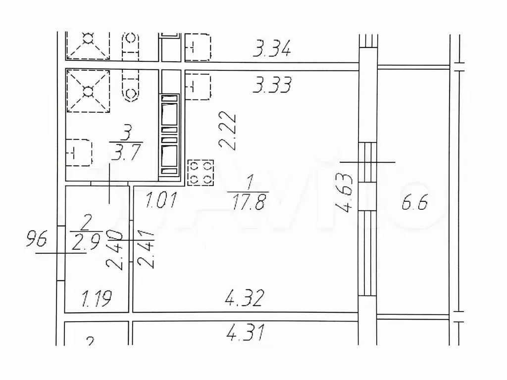 Квартира-студия, 24,4 м, 8/15 эт. - Фото 0