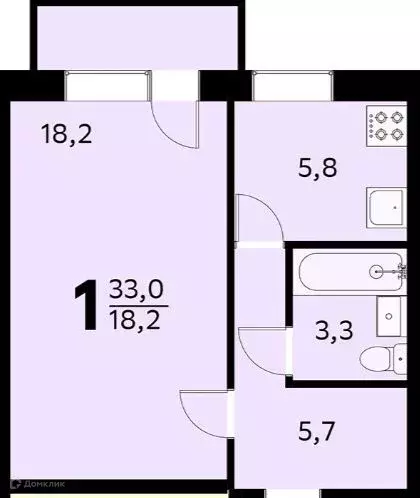 Продаётся 1-к квартира, 32.9 м - Фото 0
