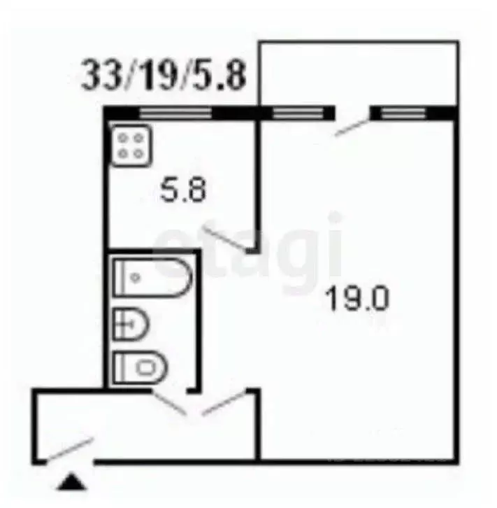 1-к кв. Удмуртия, Ижевск ул. Ленина, 50 (33.2 м) - Фото 1