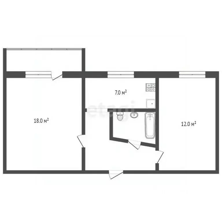 2-к кв. Вологодская область, Череповец ул. Краснодонцев, 72 (44.0 м) - Фото 2