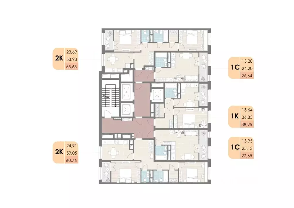 2-к кв. Московская область, Котельники Дюна жилой комплекс (60.76 м) - Фото 2