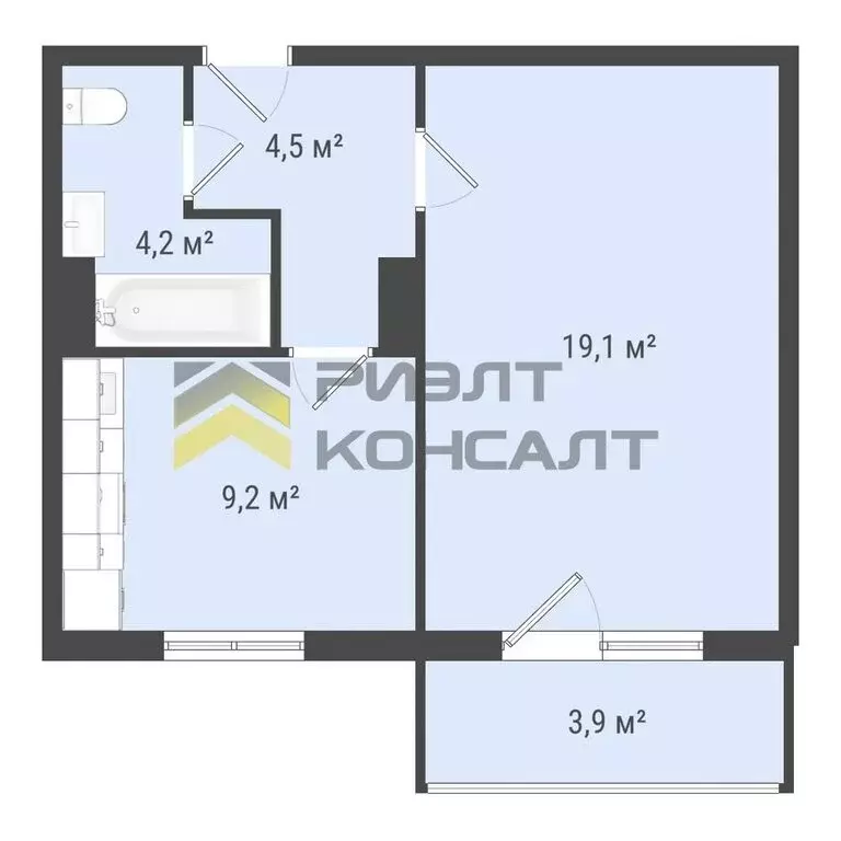 1-комнатная квартира: Омск, микрорайон Заозёрный, улица Сергея ... - Фото 1