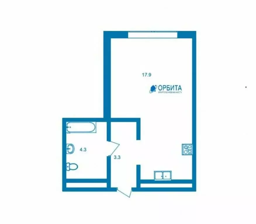 Квартира-студия: Тюмень, Заполярная улица, 3 (25.5 м) - Фото 1